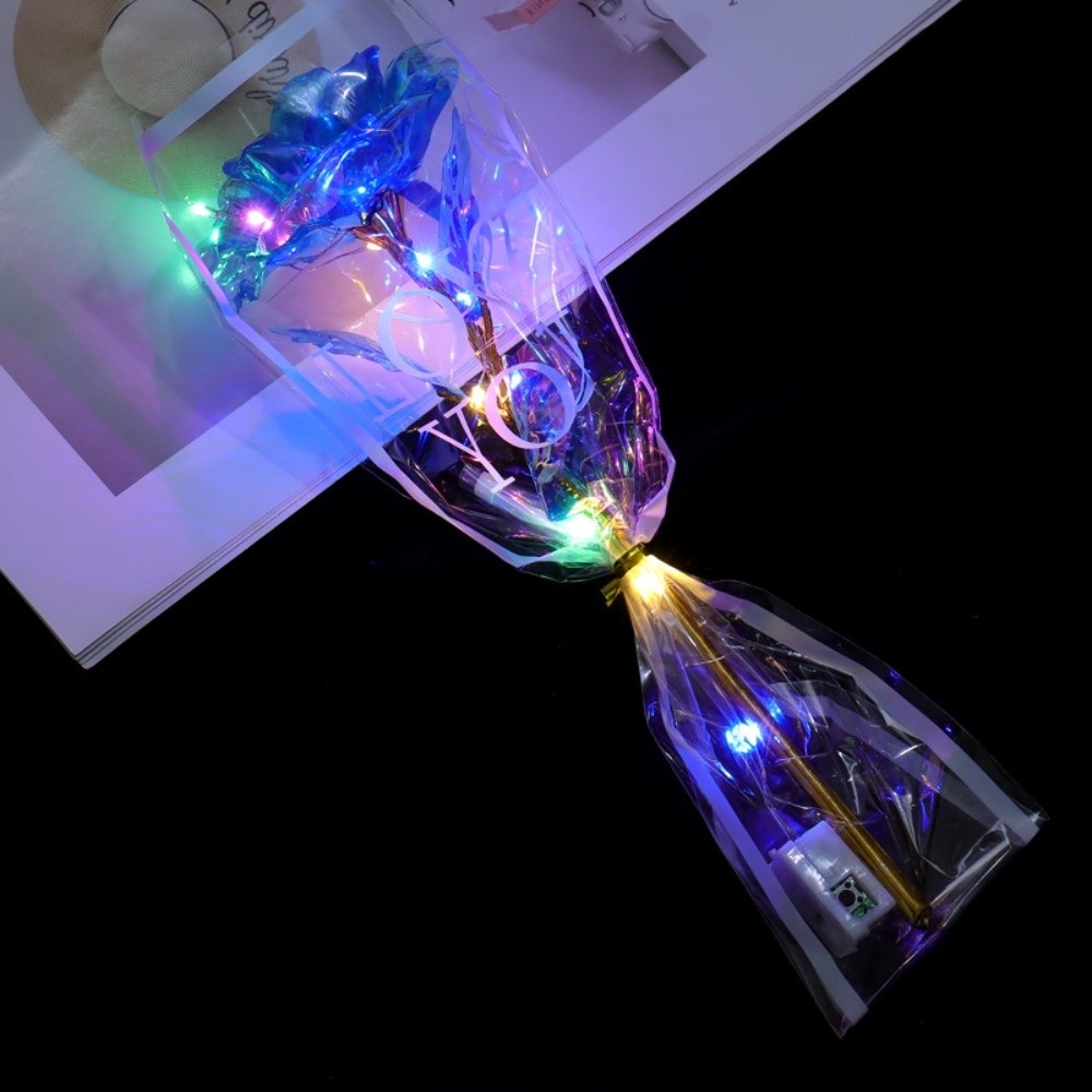 Photography Lighting Simulation - Lampu LED Bunga Mawar Berlapis Emas