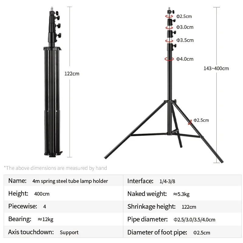 Photography Lighting Tools - Tripod Tugas Berat 4M/13.13ft Teleskopik Studio,