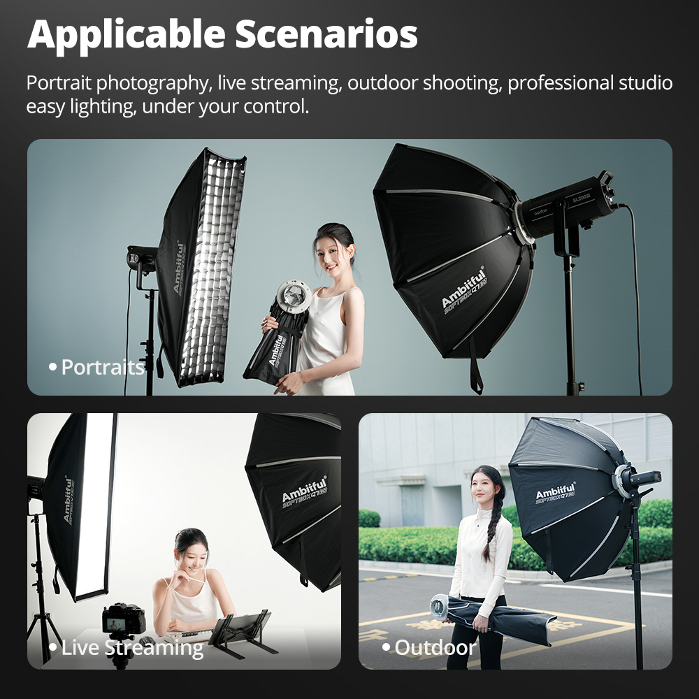 AMBITFUL Seri Q3/Q7/Q9 Softbox - Photography Lighting Box ulasan dan harga