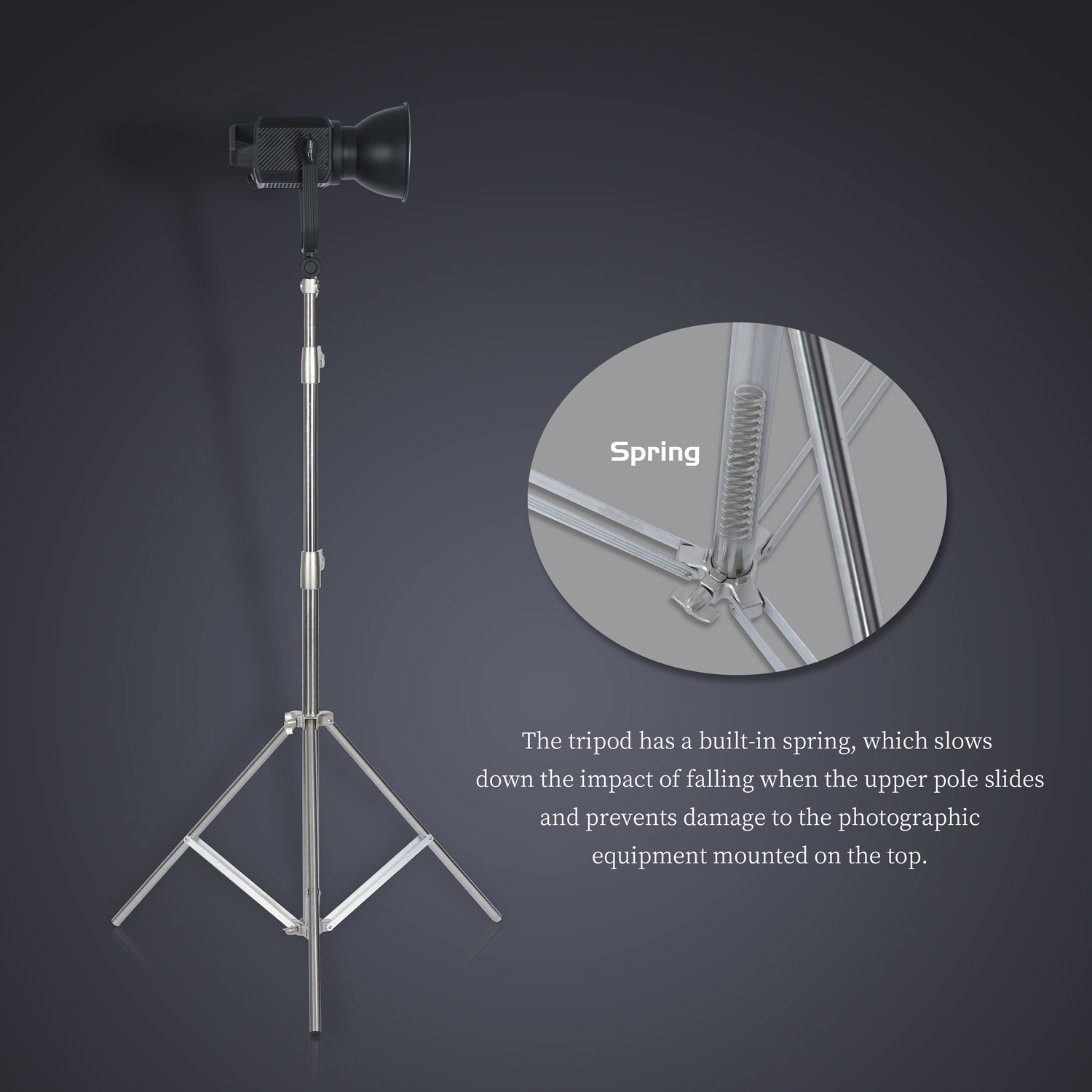 SH 2.8M dudukan lampu baja tah - Photography Lighting Description ulasan dan harga