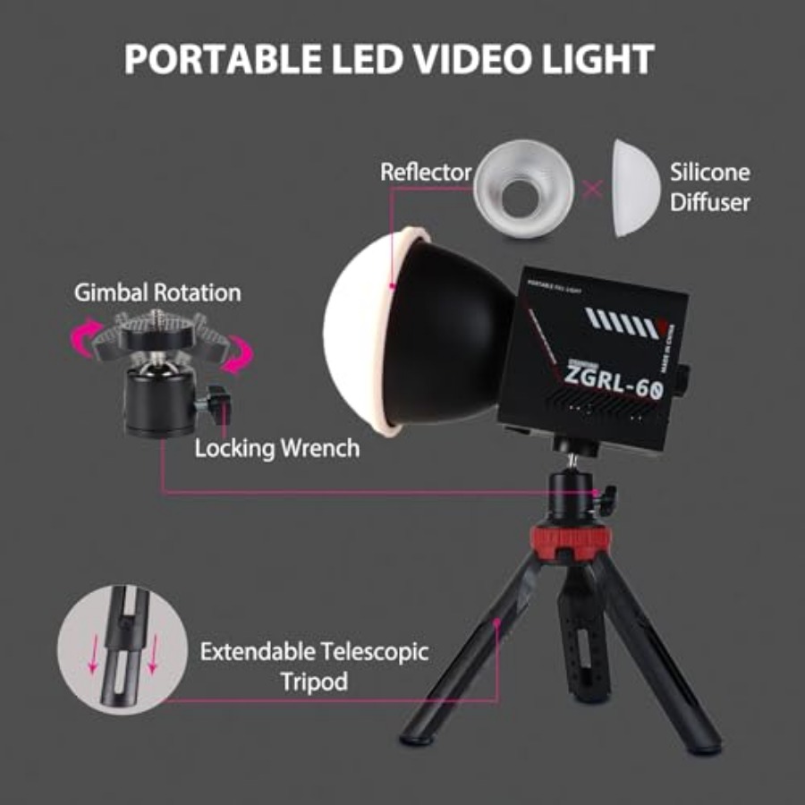 Lampu Video LED COB 60W Portab - Photography Lighting Studio ulasan dan harga