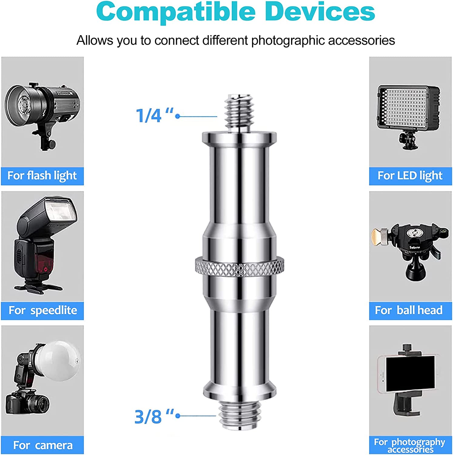 Selens sekrup ulir adaptor 3/8 - Photography Lighting Tools ulasan dan harga