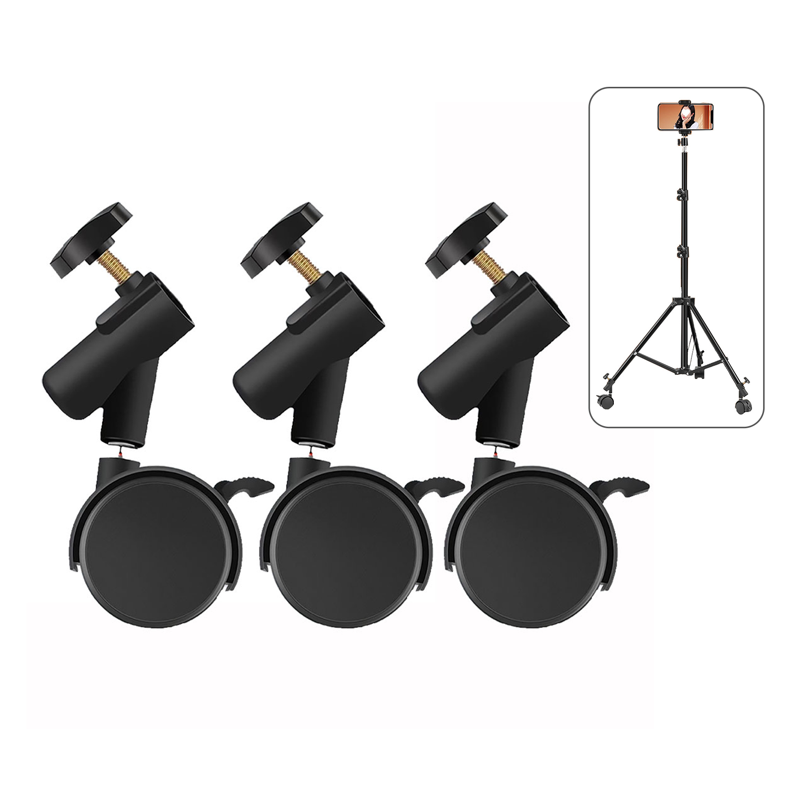 3 buah/set Roda Kastor Fleksib - Photography Lighting Tools ulasan dan harga